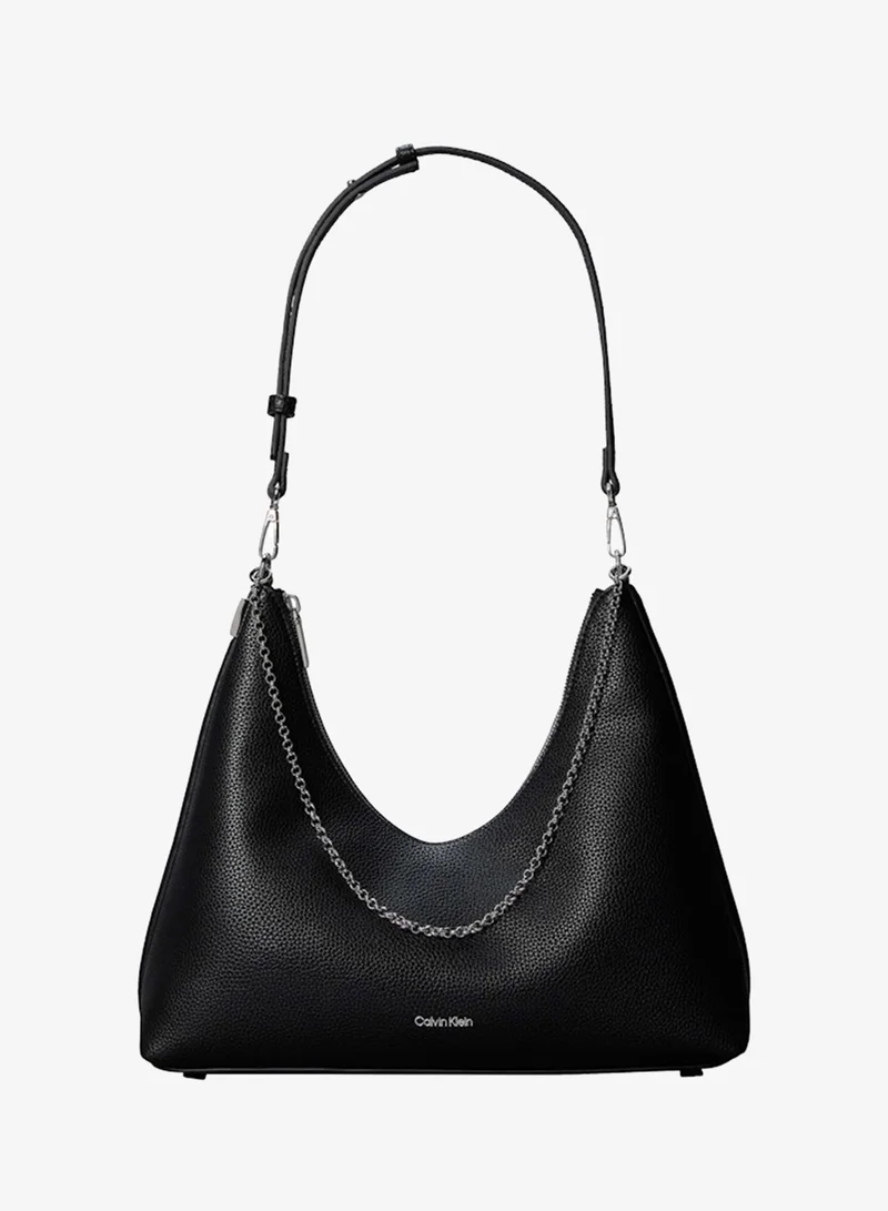 CALVIN KLEIN Pebbled Jewellery Chain Hobo Bag